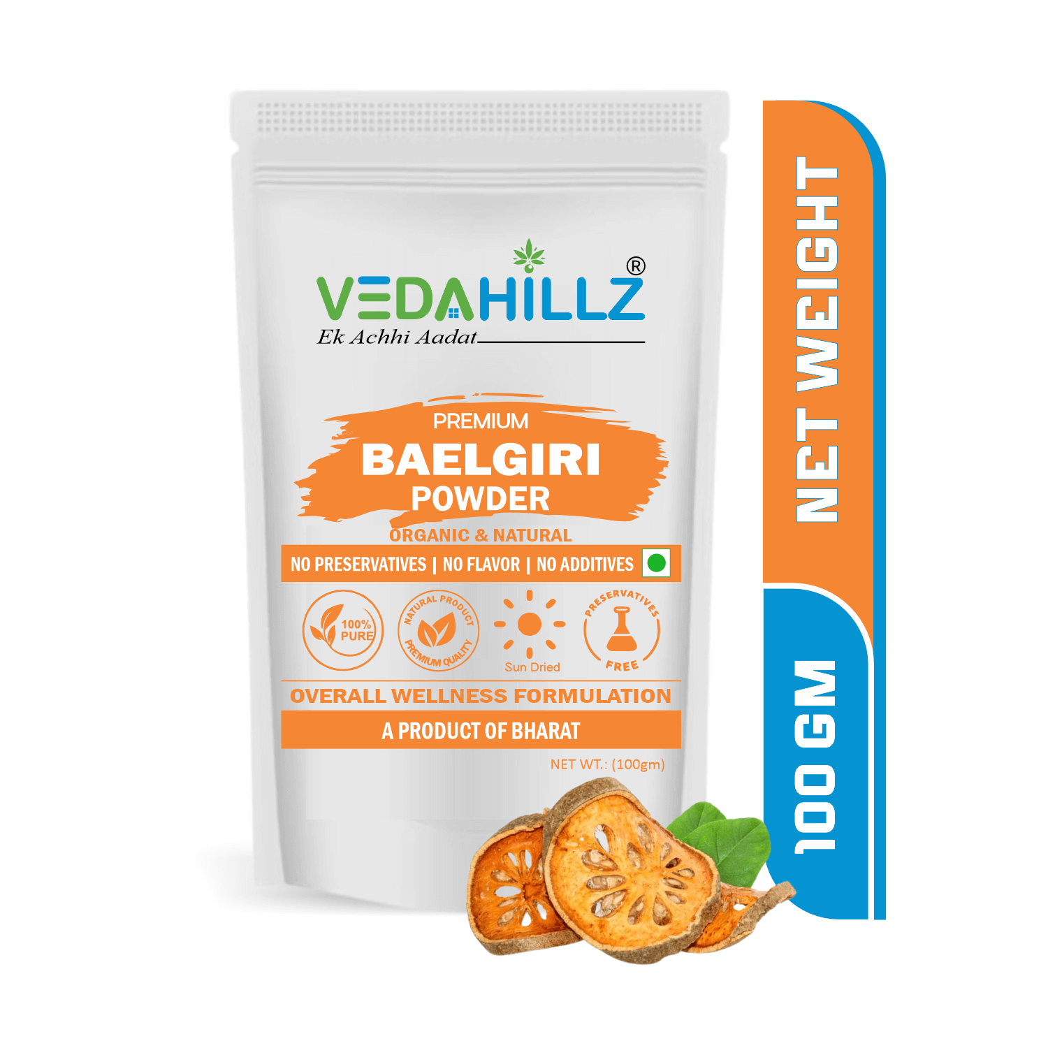 Vedahillz Herbal Bel Giri Powder Made from Carefully Selected Bel Giri Fruit